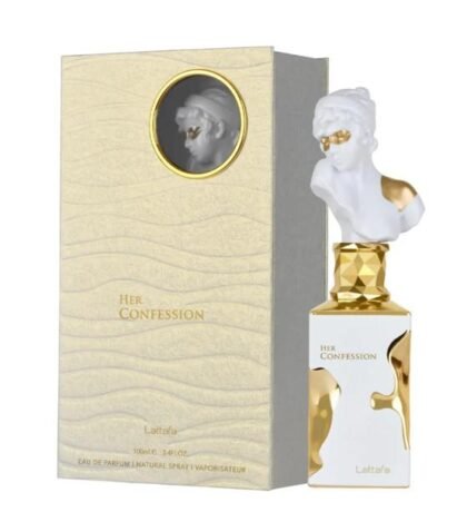 Lattafa Her confession - Vainilla, Floral, Ámbar, Almizcle - Eau de Parfum Fragancia de Larga Duración para Mujeres, 3.40 Onzas / 100 ml