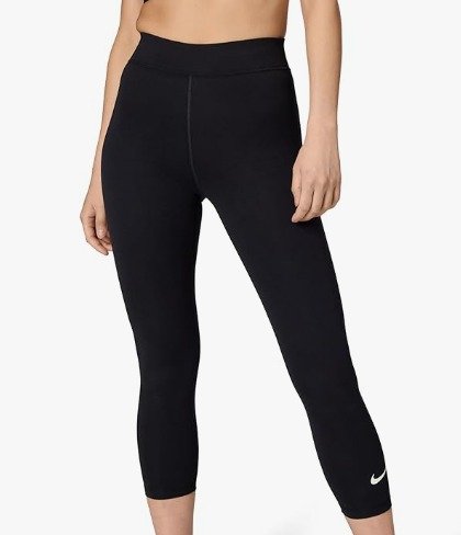 Nike – Leggings Deportivos Clásicos de Cintura Alta 7/8 para Mujer – Negro – Talla S
