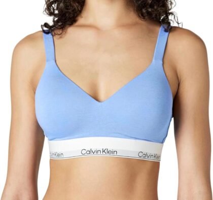 Calvin Klein – Bralette Light Blue para Mujer – Icon Cotton Modal