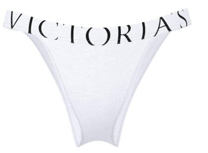 Victoria’s Secret – Exploded Logo Cotton 90s Brief Panty – White talla M