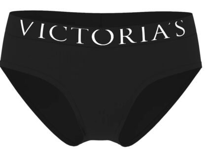 Victoria’s Secret – Exploded Logo Cotton Hiphugger Panty – Black talla S
