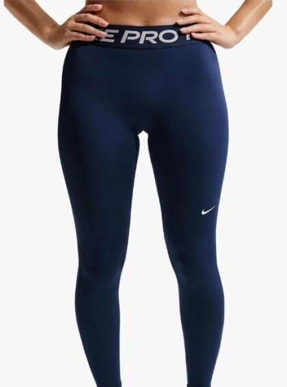 Nike – Top Deportivo Dri‑FIT Cropped de Cintura Media para Mujer – Azul – Talla S