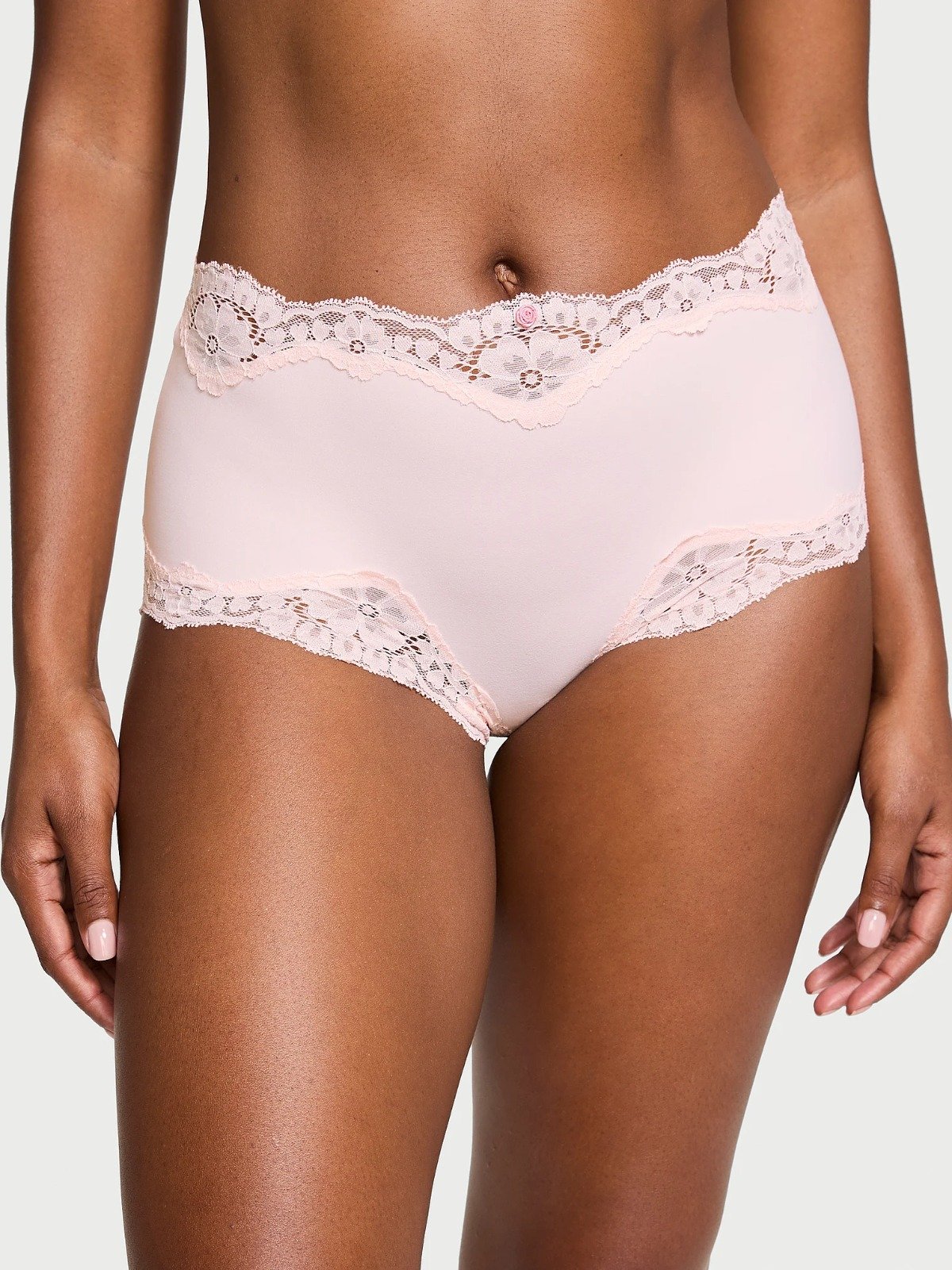 Victoria’s Secret Dream Angels Lace-Trim Boyshort Panty Black - Image 2