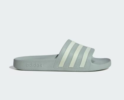 Adidas Adilette Aqua Slides – Chancletas Unisex Gris/Verde – Talla 9