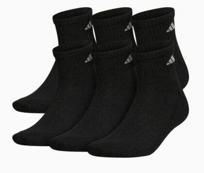 Adidas Calcetines Deportivos Cushioned Quarter para Hombre Talla M Negro 6 Pares medias