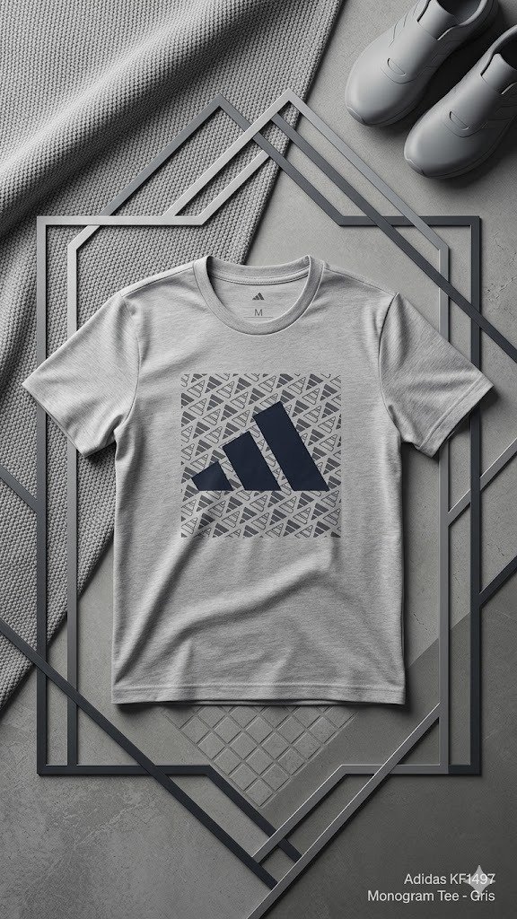 Adidas Monogram Tee Gris KF1497 – Franela Hombre - Image 2