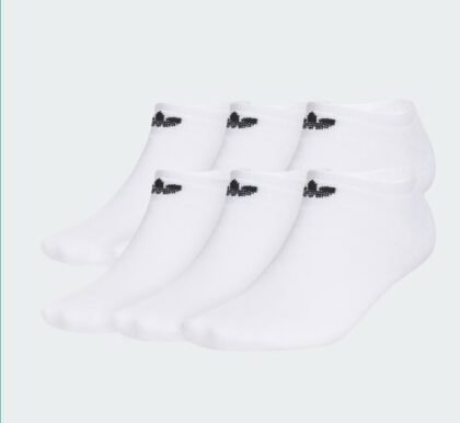 Adidas Originals Trefoil 2.0 Calcetines No Show Unisex – Pack de 6 – Blancos