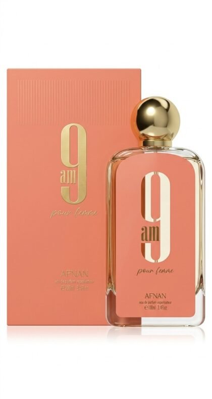 Afnan 9 AM Pour Femme Eau de Parfum para Mujer 100 ml – Perfume Floral Frutal Dulce y Elegante