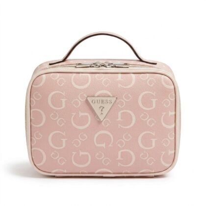 Guess Pink Monogram Travel Case Vanity Cosmetic Bag – Marlena Travel