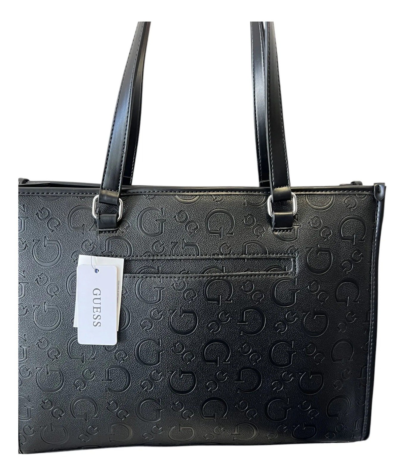 Guess Tote Negra para Mujer – Bolsa de Hombro con Diseño de Letras – Color Negro - Image 3
