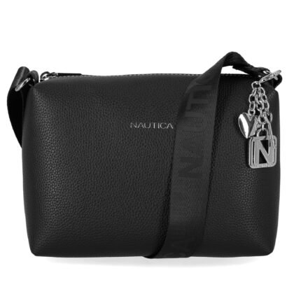 Bolso Bandolero Nautica Negro para Mujer – Crossbody con Charms Metálicos