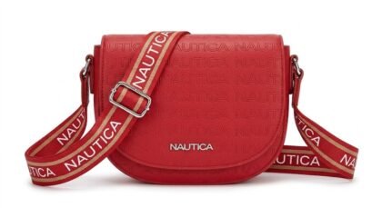 Nautica Delray Embossed Flap Crossbody Bag Red CN2627/P05 rojo