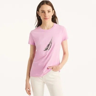 Nautica Women’s Sustainably Crafted Sequin J‑Class Gradient Graphic T‑Shirt – Multi - Image 2