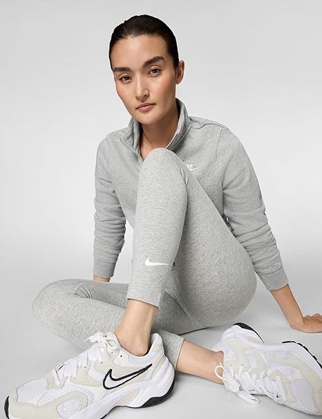 Nike Women’s Sportswear Classic High‑Waisted 7/8 Leggings – Dark Grey Heather/Sail – Talla M - Image 4