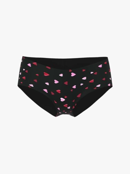 PINK No‑Show Hiphugger Panty – Black Heart