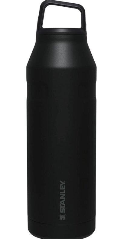 Stanley IceFlow Cap & Carry Water Bottle 50oz (2L) – Wide Mouth Twist Lid – Lightweight & Leakproof – BPA‑Free NEGRO