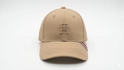 Tommy Hilfiger Embroidered Logo Cap – Gorra Beige Ajustable – Modelo 69JA816‑D03