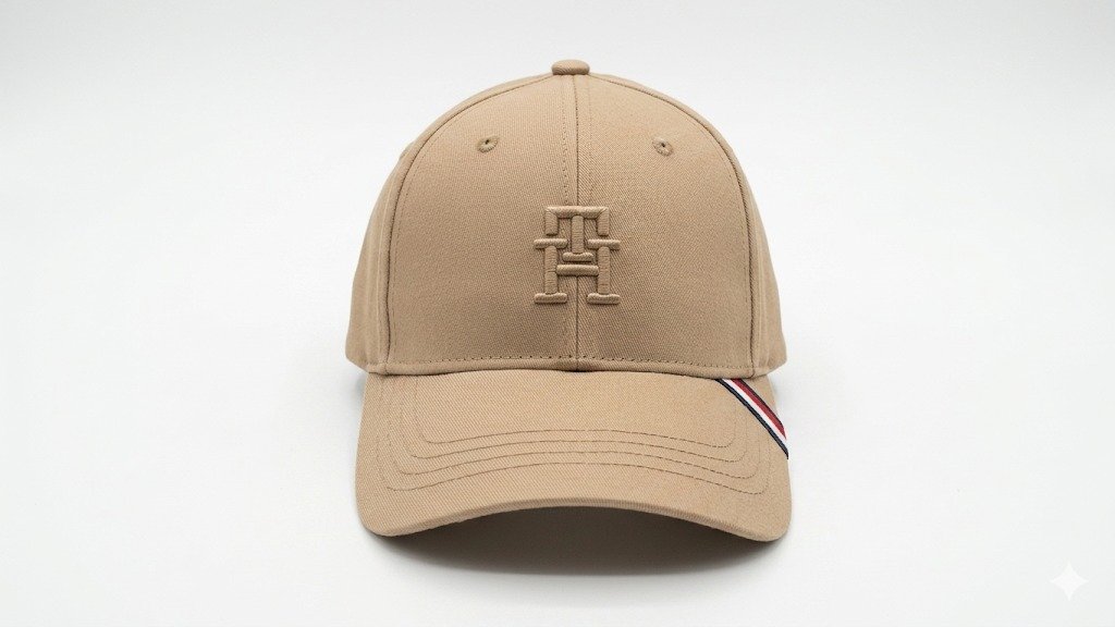 Tommy Hilfiger Embroidered Logo Cap – Gorra Beige Ajustable – Modelo 69JA816‑D03