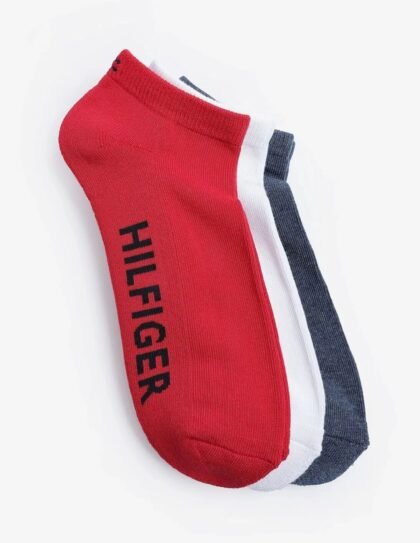 Tommy Hilfiger Low Cut Logo Socks Red Pack 3 XM05766 601 XLG