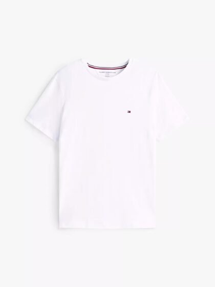 Tommy Hilfiger Slim Fit T‑Shirt Optic White – Franela Hombre Talla L