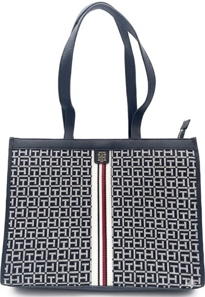 Tommy Hilfiger Women’s Bag Blue White TH Logo Metal WomenBag8115 bolso
