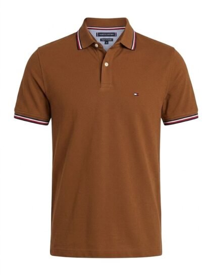 Tommy Hilfiger Regular Fit Stretch Polo Brown Talla M