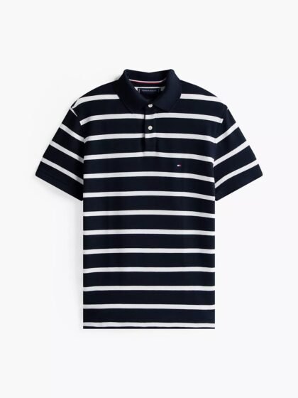Regular Fit Striped Wicking Polo franela chemise tommy hilfiger