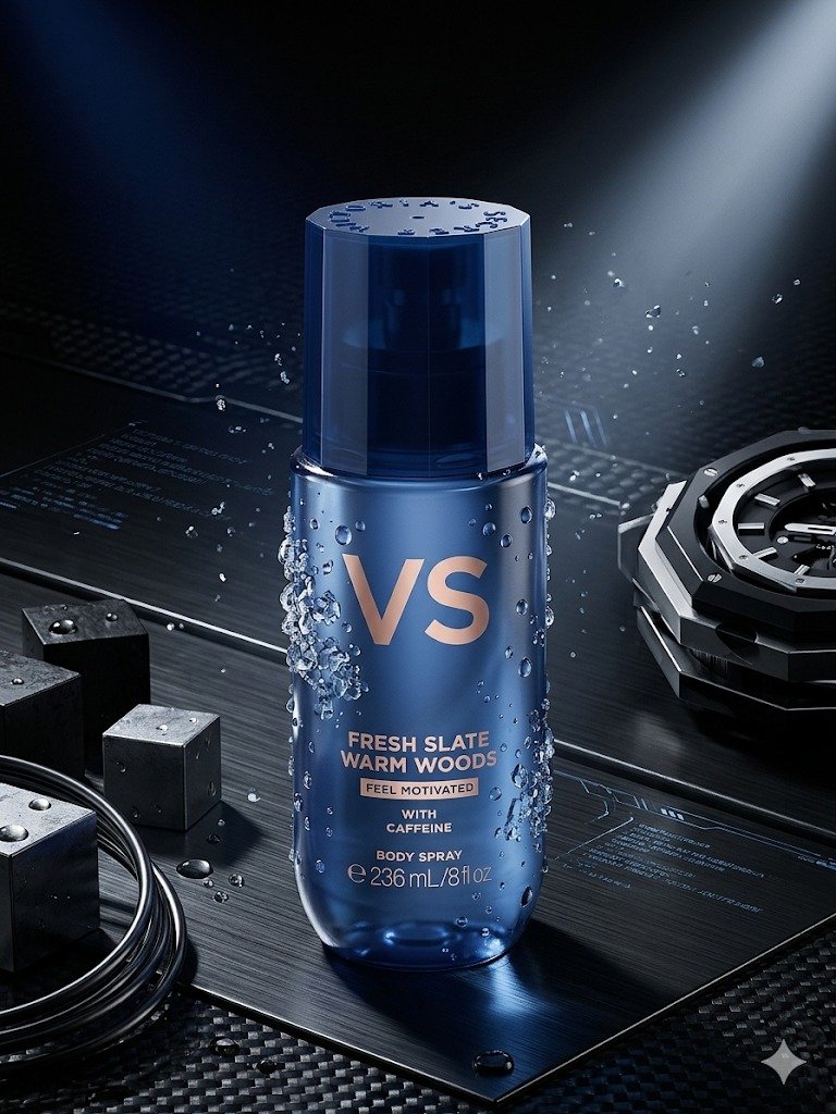 Victoria’s Secret fresh slate warm woods Feel Motivated Men’s Body Spray 8.4 oz splash hombre - Image 3