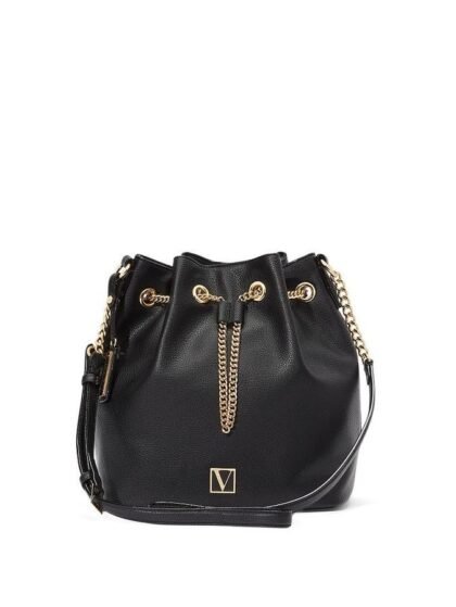 Victoria’s Secret The Victoria Bucket Bag – Classic Solid Black – Bolso Bandolero