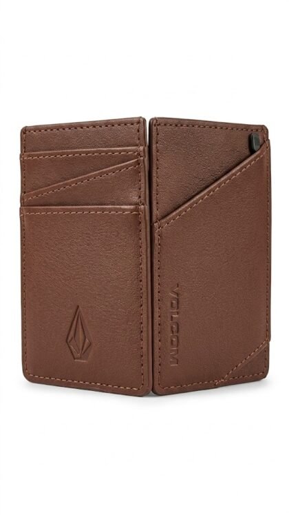 Volcom Pay-A-Pal – Tarjetero de Cuero Marrón para Hombre