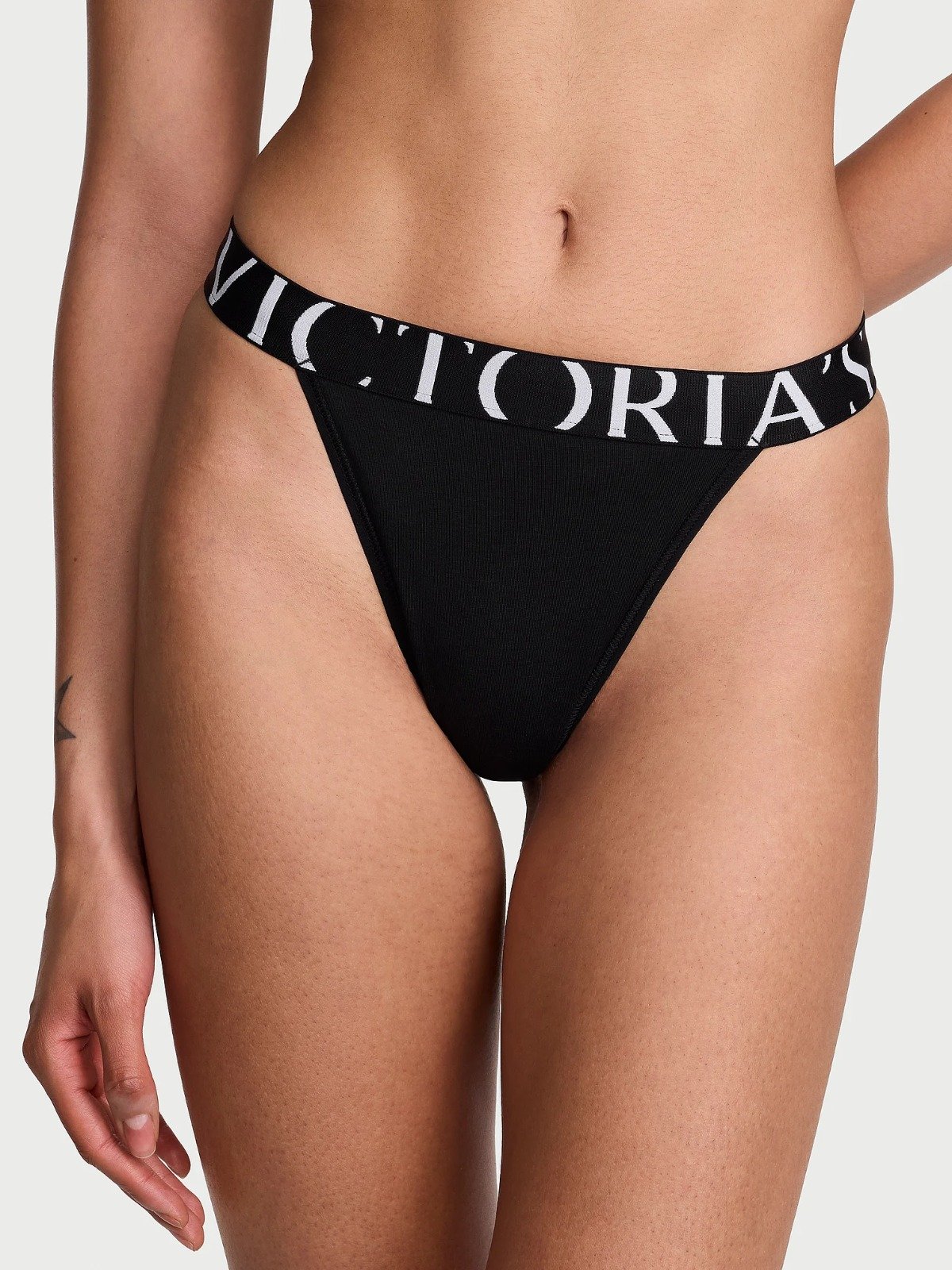 Victoria’s Secret Exploded Logo Cotton 90s Brief Panty – Black - Image 3