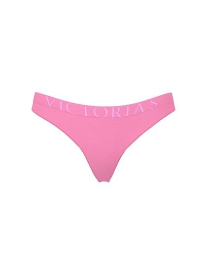 Victoria’s Secret Exploded Logo Cotton Thong Panty Pink Sugar