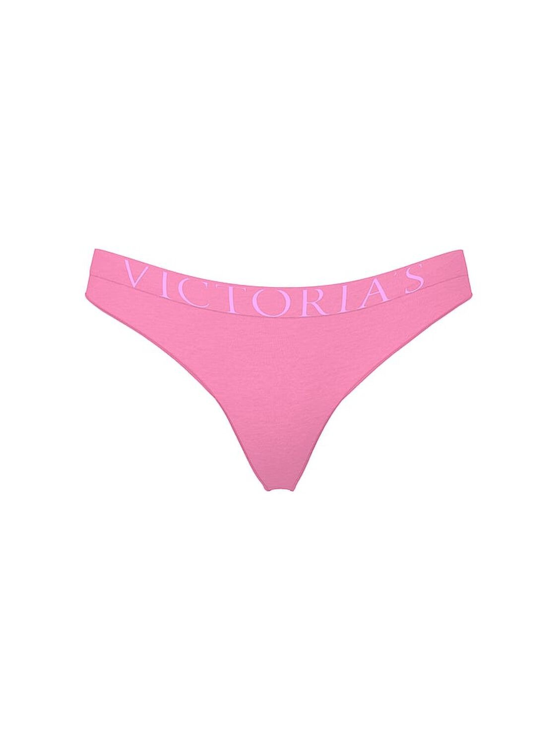 Victoria’s Secret Exploded Logo Cotton Thong Panty Pink Sugar