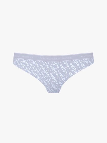 Victoria’s Secret Logo Cotton Thong Panty Icy Lavender Vs Lock Up