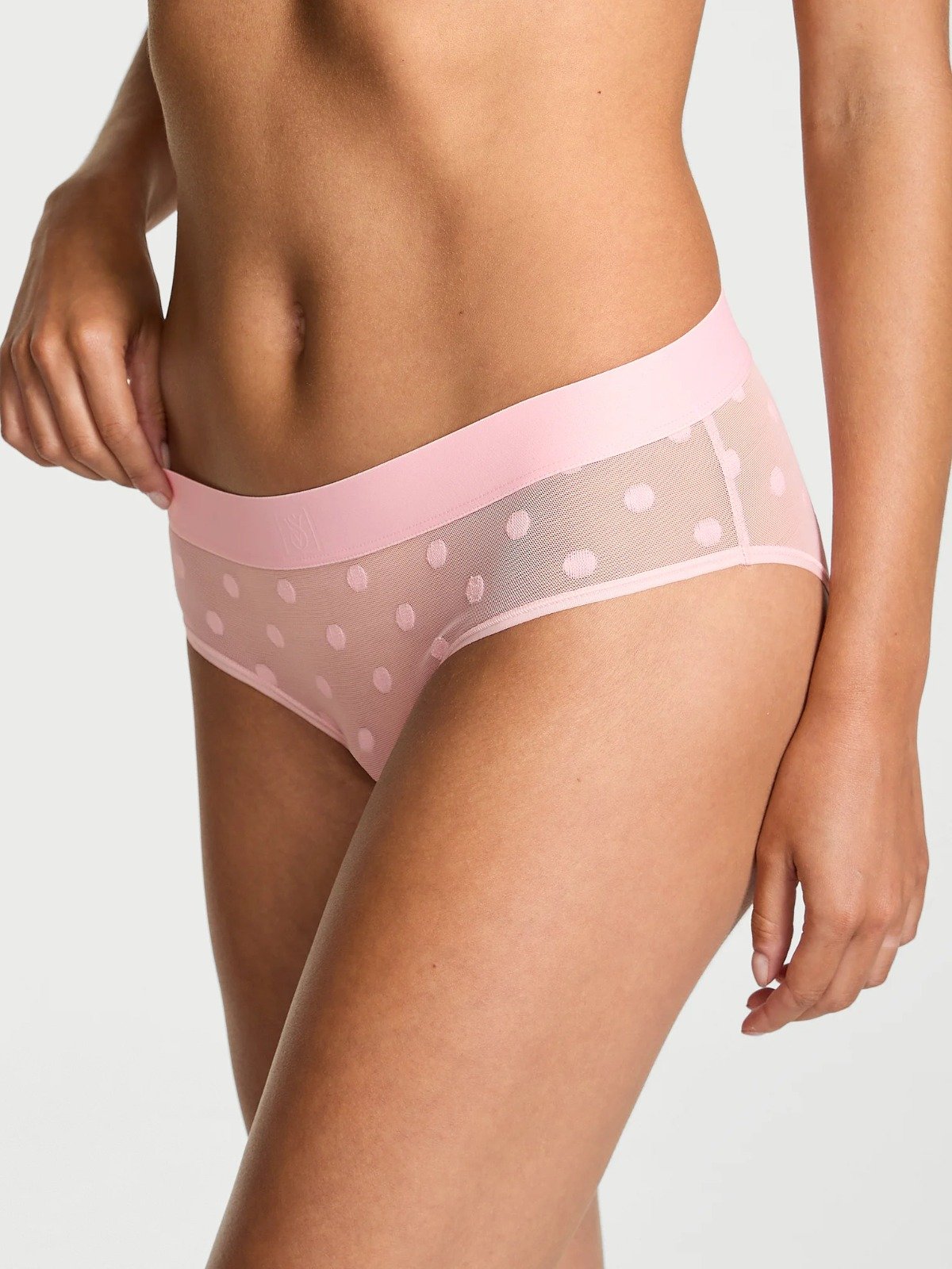 Victoria’s Secret Sheer Heritage Logo Hiphugger Panty Pretty Blossom - Image 2