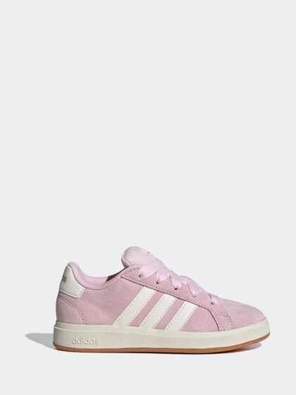 adidas Pink Grand Court 00s Suede Lace Kids Trainers