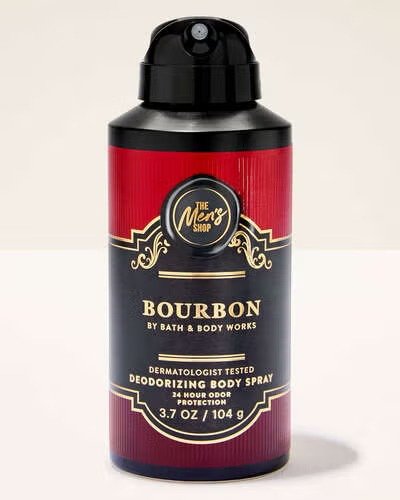 Bath & Body Works Bourbon Deodorizing Body Spray for Men 3.7 oz