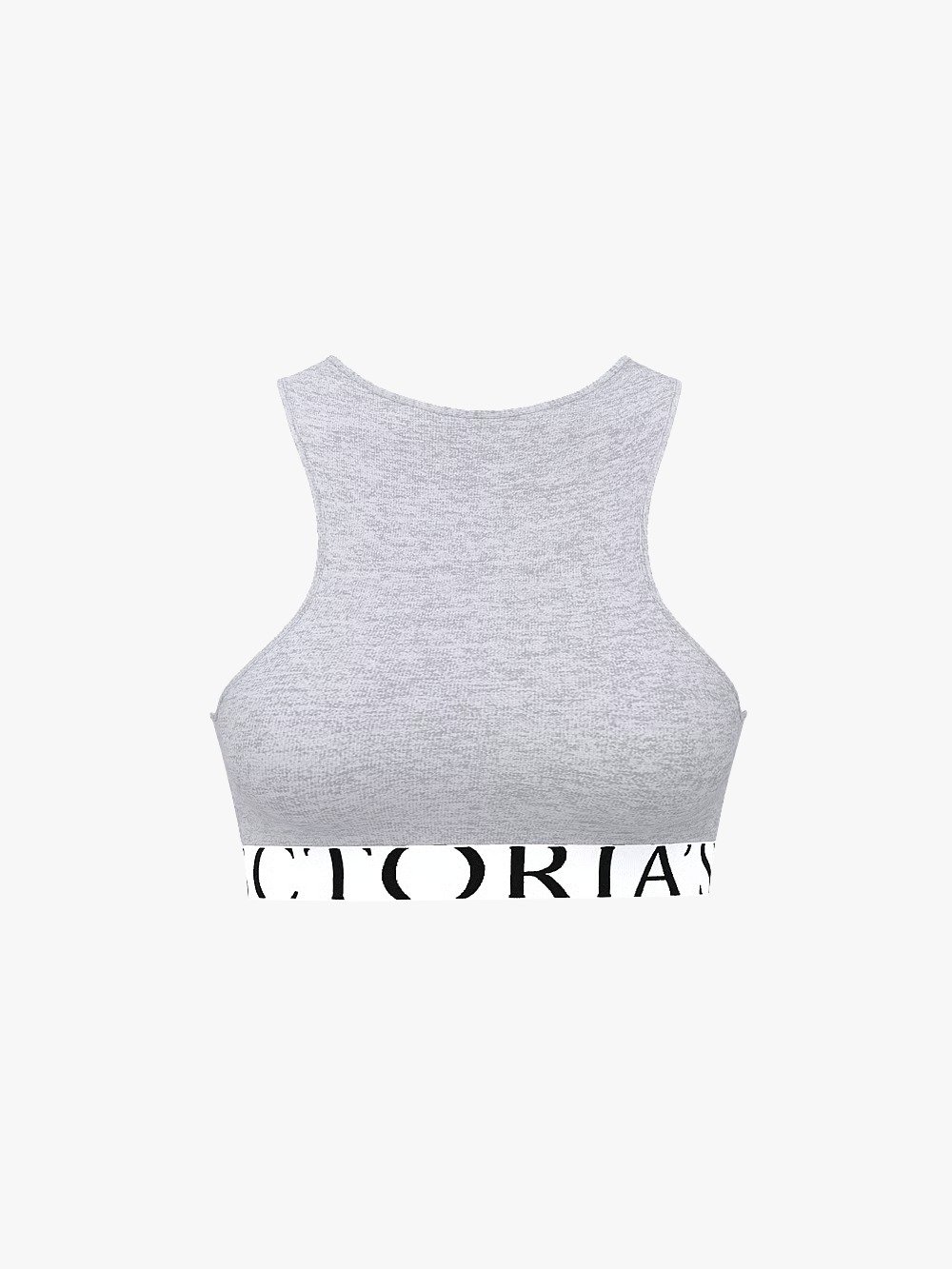 Cotton Exploded Logo Unlined High-Neck Bralette – Medium Heather Grey | Victoria’s Secret