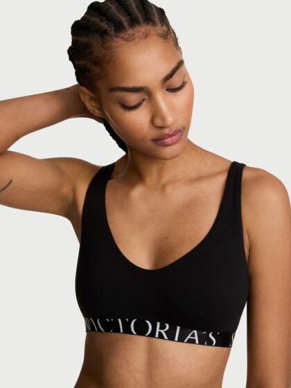 The T-shirt Cotton Exploded Logo Unlined Plunge Bralette