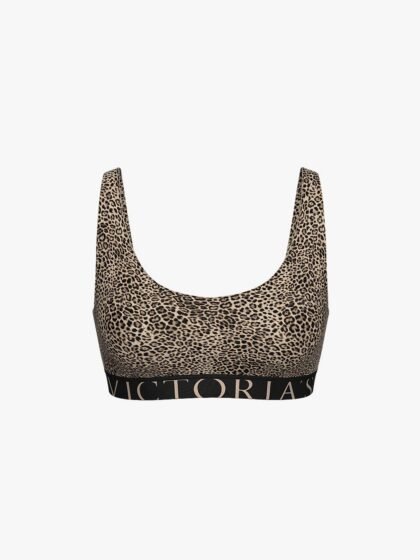 Cotton Exploded Logo Unlined Plunge Bralette Leopard – Victoria’s Secret
