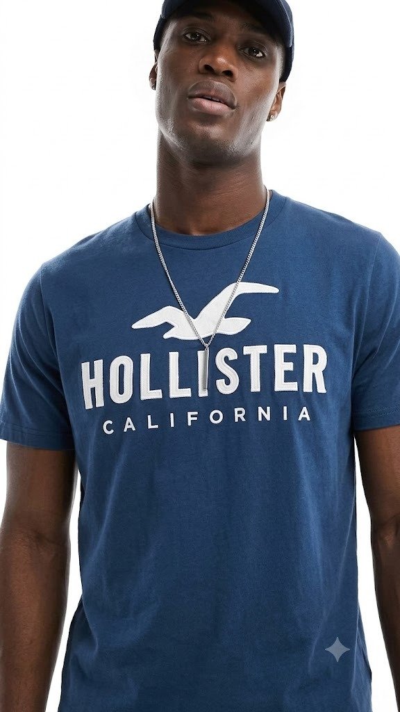 Hollister Tech Logo T-Shirt Dark Blue – Men’s - Image 2