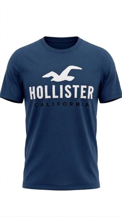 Hollister Tech Logo T-Shirt Dark Blue – Men’s