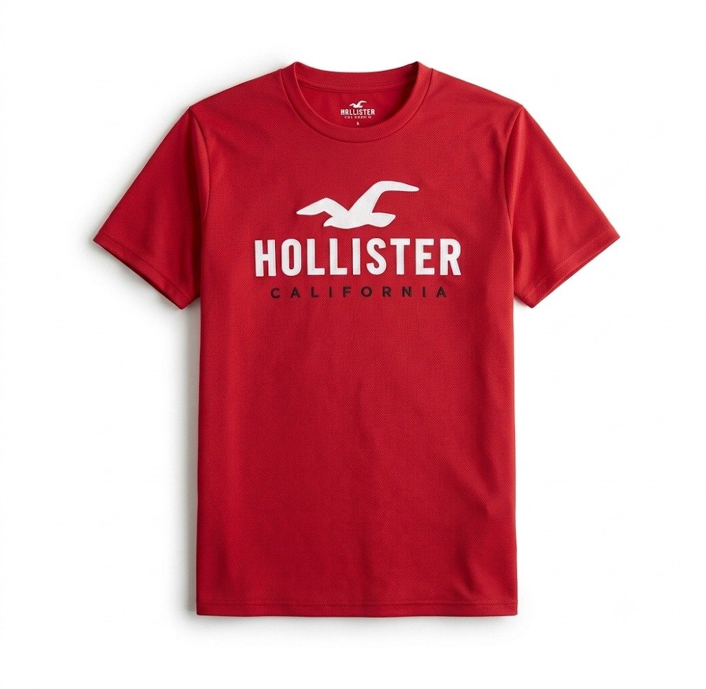 Hollister Tech Logo T-Shirt Red – Men’s