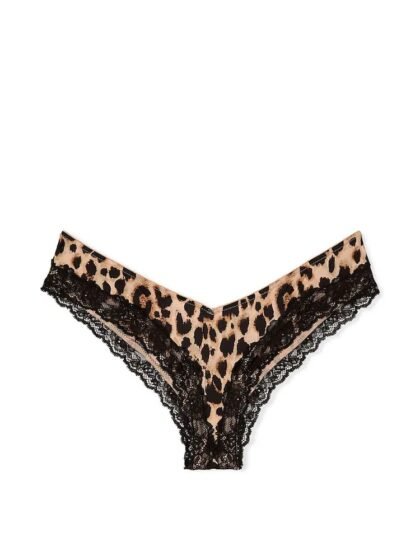 Victoria’s Secret Leopard Brown Cheeky Lace-Trim Knickers panty