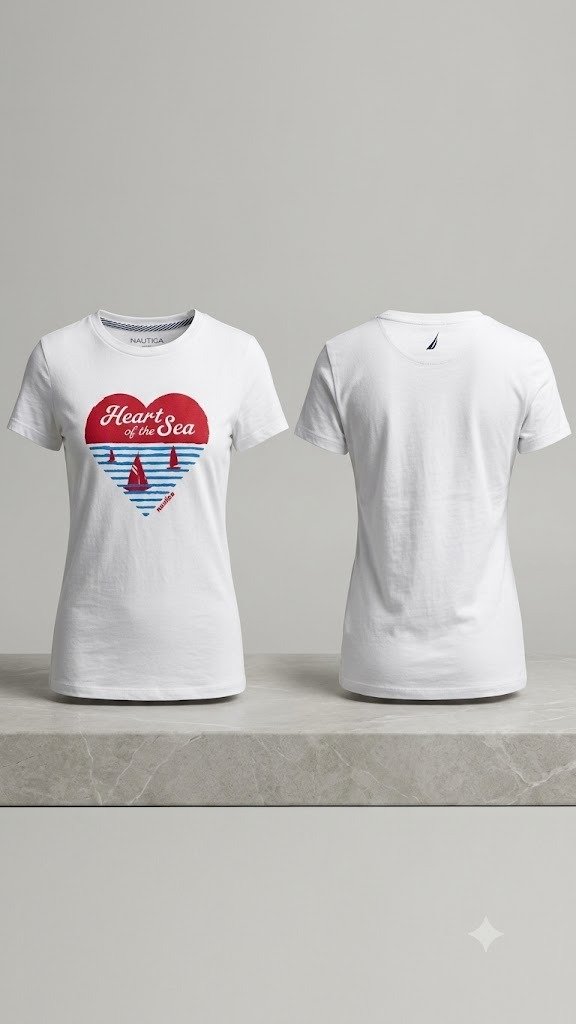 franela Nautica 66V104 1BW Bright White Summer T-Shirt – Talla S - Image 2
