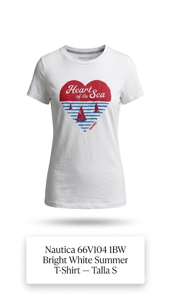 franela Nautica 66V104 1BW Bright White Summer T-Shirt – Talla S