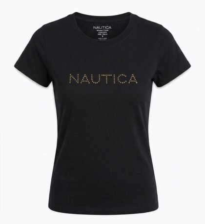 Nautica Black Glimmer T-Shirt 37V016 0TB True Black Spring – Talla S