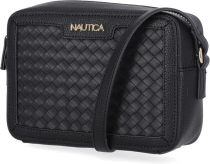 Nautica Women’s Candid Camera Adjustable Crossbody Bag – On the Boarder Black – One Size