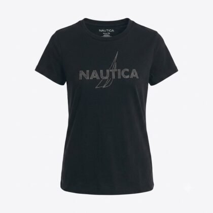 Nautica Logo Studded Graphic T-Shirt True Black – Talla XL