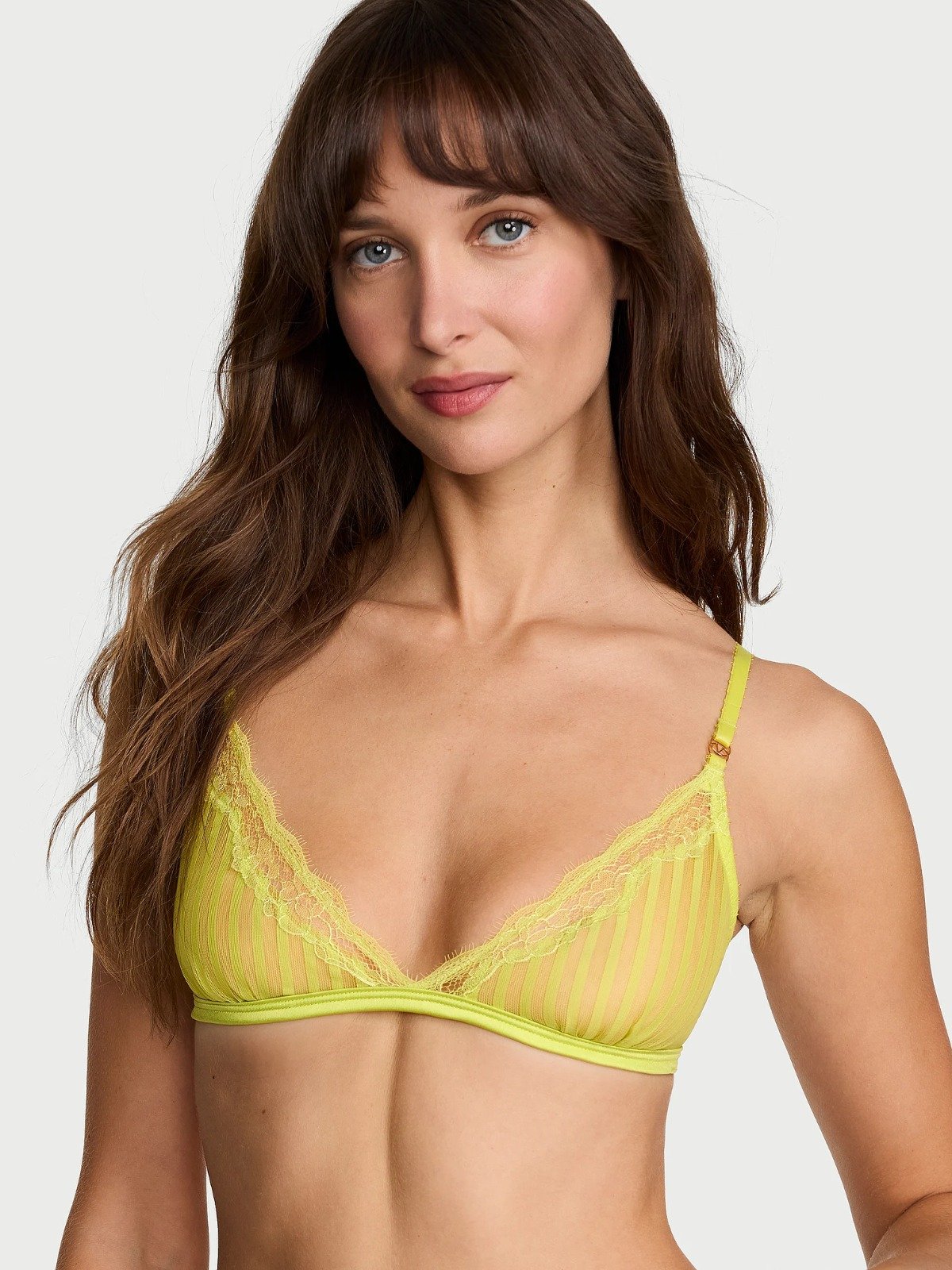 Tease Sheer Stripe Triangle Bralette Gecko Yellow – Victoria’s Secret - Image 3